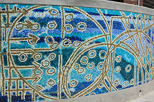 Close-up of smalti glass mosaic